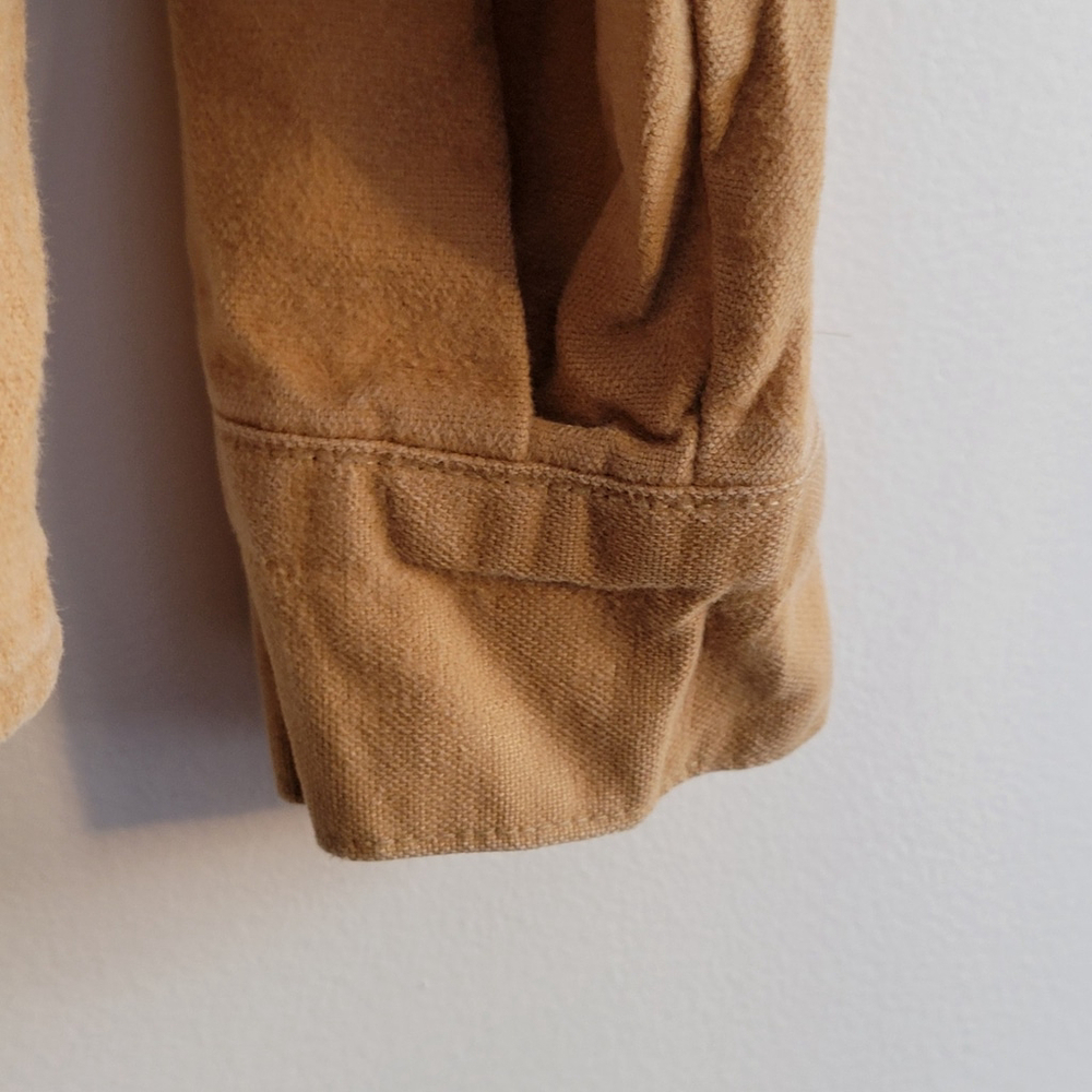 Vintage Five Brothers Shirt Large Tan Chamois Flannel Cotton Button Up 15-M-15.5 - Picture 11 of 11